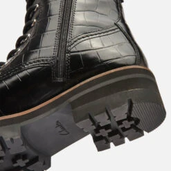 Clarks Women's Orianna Hi Croc Lace Up Boots - Black -Cheap Stepwise Footwear Store 13137650 1894883745877458