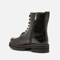 Clarks Women's Orianna Hi Croc Lace Up Boots - Black -Cheap Stepwise Footwear Store 13137650 4254883745837609