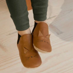 Liewood Kids' Edith Leather Slipper Shoes - Cat Golden Caramel -Cheap Stepwise Footwear Store 13148948 7545021573694405