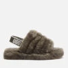 UGG Kids' Fluff Yeah Slide Slippers - Charcoal