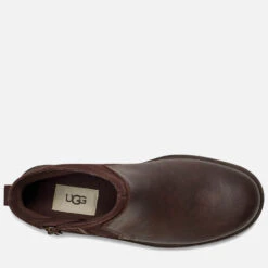 UGG Women's Harrison Zip Waterproof Leather Ankle Boots - Stout -Cheap Stepwise Footwear Store 13152386 3694898495664135