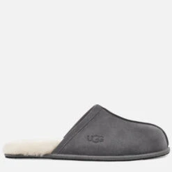 UGG Men's Scuff Suede/Sheepskin Slippers - Dark Grey