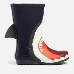 Joules Kids' Printed Wellies - Navy Shark