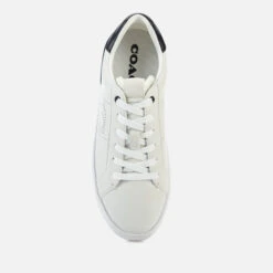 Coach Women's Lowline Leather Cupsole Trainers - Optic White/Midnight Navy -Cheap Stepwise Footwear Store 13167759 1504898774583135