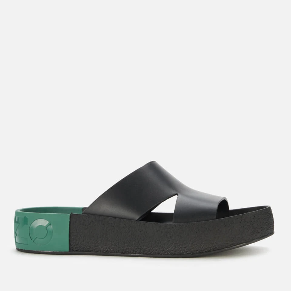 KENZO Women's Zenzoyama Logo Leather Flatform Sandals - Black 1 KENZO Women's Zenzoyama Logo Leather Flatform Sandals - Black