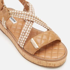 Dune Women's Latina Leather Sandals - Camel -Cheap Stepwise Footwear Store 13412957 2514938452185050