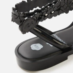 Melissa X Viktor And Rolf Women's Blossom Wave Sandals - Black -Cheap Stepwise Footwear Store 13449019 3814933280005338