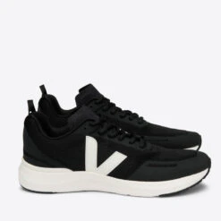 Veja Men's Impala Mesh Vegan Running Style Trainers - Black/Cream -Cheap Stepwise Footwear Store 13452002 5324951091577066