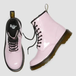 Dr. Martens Youth 1460 Patent Lamper Boots - Pale Pink -Cheap Stepwise Footwear Store 13454443 9454940425936947