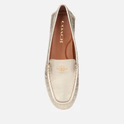 Coach Women's Marley Metallic Leather Driving Shoes - Champagne -Cheap Stepwise Footwear Store 13455643 1144924145171133