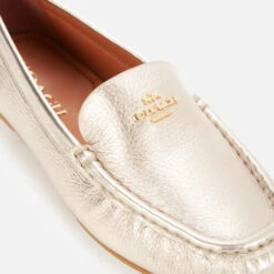 Coach Women's Marley Metallic Leather Driving Shoes - Champagne -Cheap Stepwise Footwear Store 13455643 5644924145207103