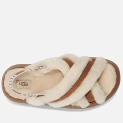 UGG Women's Disco Cross Sheepskin Slippers - Chestnut -Cheap Stepwise Footwear Store 13491428 3514978541602812