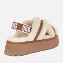 UGG Women's Disco Cross Sheepskin Slippers - Chestnut -Cheap Stepwise Footwear Store 13491428 9454978541550279