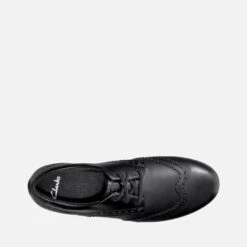 Clarks Kids' Scala Lace School Shoes - Black Leather -Cheap Stepwise Footwear Store 13523521 7754940445211980
