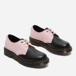 Dr. Martens Women's 1461 Virginia Leather 3-Eye Shoes - Black/Chalk Pink -Cheap Stepwise Footwear Store 13527880 1514945397360469