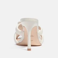 Coach Women's Kellie Leather Heeled Sandals - Chalk -Cheap Stepwise Footwear Store 13529124 1774977297248511