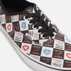 Vans Men's Love Letters Authentic Trainers - Black/True White -Cheap Stepwise Footwear Store 13531505 1294938941102676