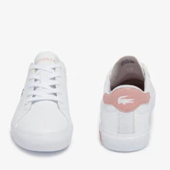Lacoste Kids' Powercourt 0721 Trainers - White/Pink -Cheap Stepwise Footwear Store 13559423 1574935522322293