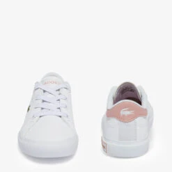 Lacoste Infant Powercourt 0721 Trainers - White/Pink -Cheap Stepwise Footwear Store 13559433 1054935522595764