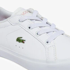 Lacoste Infant Powercourt 0721 Trainers - White/Pink -Cheap Stepwise Footwear Store 13559433 1854935522643404