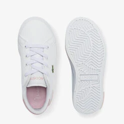Lacoste Infant Powercourt 0721 Trainers - White/Pink -Cheap Stepwise Footwear Store 13559433 1954935522550344