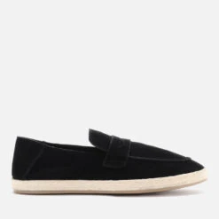 Walk London Men's Cannes Suede Saddle Espadrilles - Black