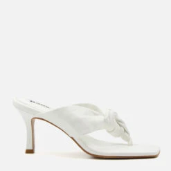Dune Women's Mykonos Leather Heeled Mules - White