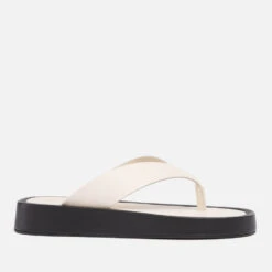 ALOHAS Women's Overcast Leather Toe Post Sandals - Ivory