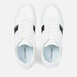 Calvin Klein Men's Low Top Mix Trainers - Triple White -Cheap Stepwise Footwear Store 13638534 9085037968933310