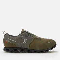 ON Men's Cloud 5 Waterproof Running Trainers - Olive/Black