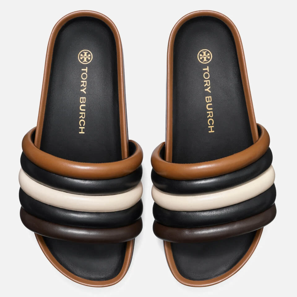 Tory Burch Women's Quilted Leather Flatform Sandals - Black/Mocha Brazil Own/Ivory 2 Tory Burch Women's Quilted Leather Flatform Sandals - Black/Mocha Brazil Own/Ivory - Image 2