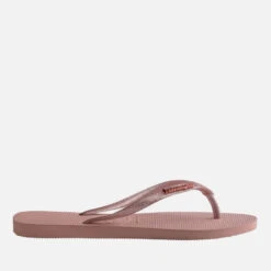 Havaianas Women's Slim Logo Metallic Flip Flops - Crocus Rose/Apricot Red -Cheap Stepwise Footwear Store 13664832 1065047544716581