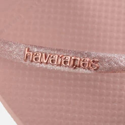 Havaianas Women's Slim Logo Metallic Flip Flops - Crocus Rose/Apricot Red -Cheap Stepwise Footwear Store 13664832 1805047544664912