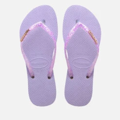 Havaianas Women's Slim Glitter Flourish Flip Flops - Purple