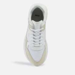 BOSS Men's Dean Runner Trainers - Open Beige -Cheap Stepwise Footwear Store 13701168 8734973116608288