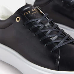 Ted Baker Women's Lornea Leather Flatform Trainers - White/Black -Cheap Stepwise Footwear Store 13712340 1225019795332652