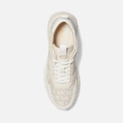 MICHAEL Michael Kors Theo Running-Style Leather And Canvas Trainers -Cheap Stepwise Footwear Store 13734278 1804991267283018