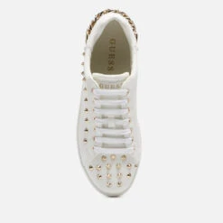 Guess Women's Renatta Faux Leather Low Top Trainers - Milk -Cheap Stepwise Footwear Store 13753473 1654969772836833