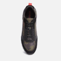 HUGO Icelin Camo Suede And Shell Trainers -Cheap Stepwise Footwear Store 13801997 9665003715082839