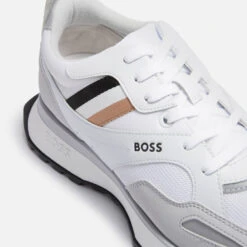 BOSS Men's Jonah Mesh And Faux Leather Trainers -Cheap Stepwise Footwear Store 13802027 6765003715584592