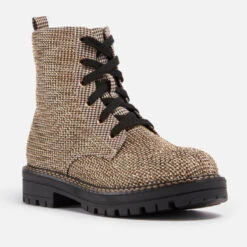 Kurt Geiger London Kids’ Mini Burlington Houndstooth Canvas Boots -Cheap Stepwise Footwear Store 13807679 8645001656696403