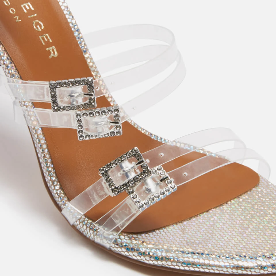 Kurt Geiger London Women's Pierra Vinyl Heeled Sandals - Metal Comb 4 Kurt Geiger London Women's Pierra Vinyl Heeled Sandals - Metal Comb - Image 4