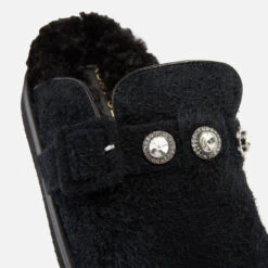 Kurt Geiger London Orson Crystal-Embellished Suede Mules -Cheap Stepwise Footwear Store 13831359 1554975436508927
