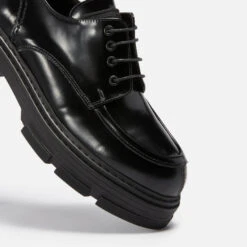 Kurt Geiger London Women's Bird Eagle Leather Lace Up Shoes - Black -Cheap Stepwise Footwear Store 13831373 1794969773526995