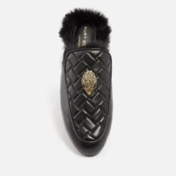 Kurt Geiger London Holly Embellished Faux Shearling-Lined Leather Mules -Cheap Stepwise Footwear Store 13831418 6904975436645364