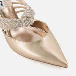 Dune Croatia Crystal-Embellished Metallic Leather Heeled Mules -Cheap Stepwise Footwear Store 13832640 7254986161630562