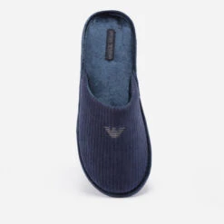 Emporio Armani Logo-Embroidered Chenille Slippers -Cheap Stepwise Footwear Store 13836078 8315003961912426