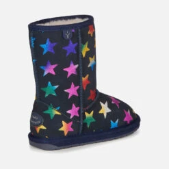 EMU Australia Kids' Star-Print Suede And Sheepskin Boots -Cheap Stepwise Footwear Store 13836253 1594981720495869