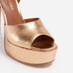 Kurt Geiger London Pierra Leather Platform Heeled Sandals -Cheap Stepwise Footwear Store 13846222 1665001657353157