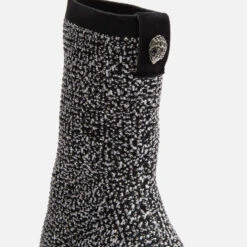 Kurt Geiger London Barbican Embellished Knit Heeled Boots -Cheap Stepwise Footwear Store 13846252 8815005256865288